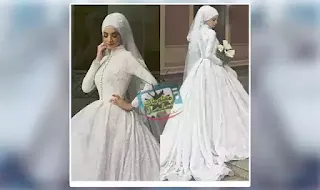 اجمل فستان زفاف للمحجبات محتشمة